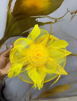 Yellow  Big Elegant Ladies Fascinators /Head Piece
