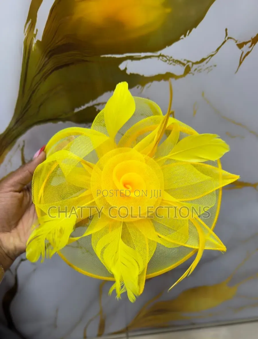 Yellow  Big Elegant Ladies Fascinators /Head Piece