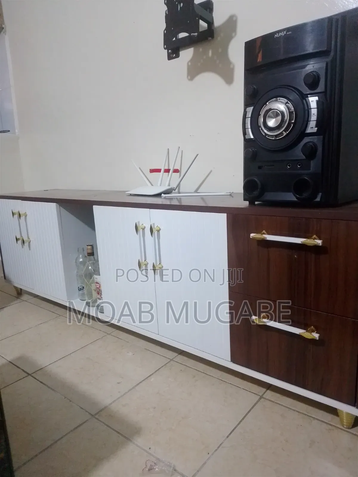 Tv Stand White and Brown