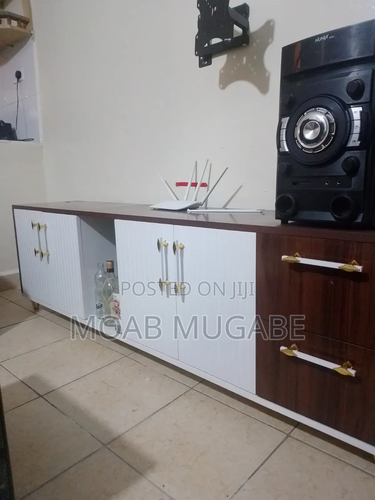 Tv Stand White and Brown