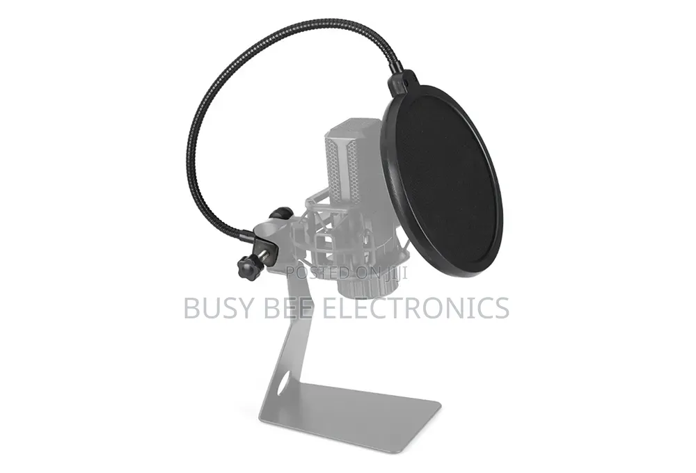 Microphone Pop Filter With Flexible Gooseneck