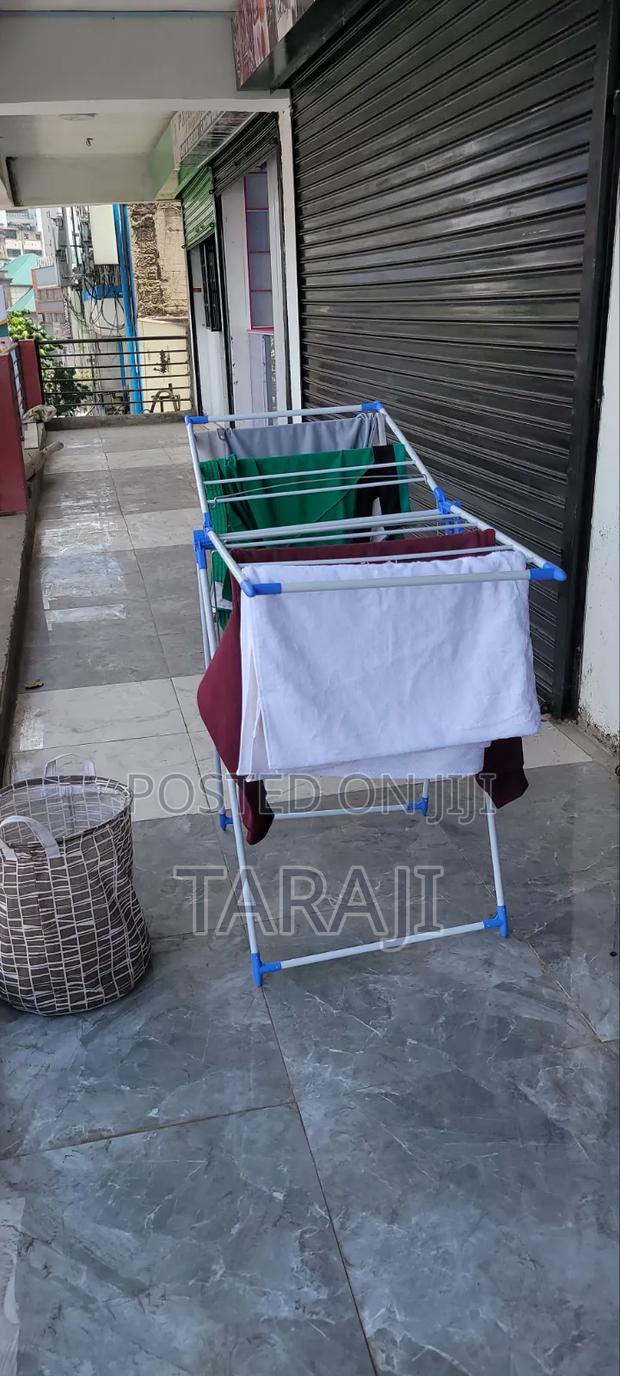 Portable Single/Double Pole Clothes Organizer Drying Rack - thumbnail 3