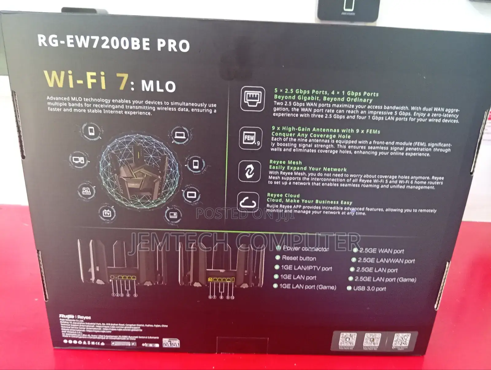 Ruijie Rg-Ew7200be Pro, Cloud-Managed 7200 MBPS Wi-Fi 7 Gaming Router