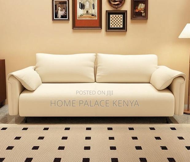 Home Sofa: 2 Person Cushioned Fabric Sofa