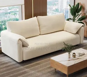 Home Sofa: 2 Person Cushioned Fabric Sofa
