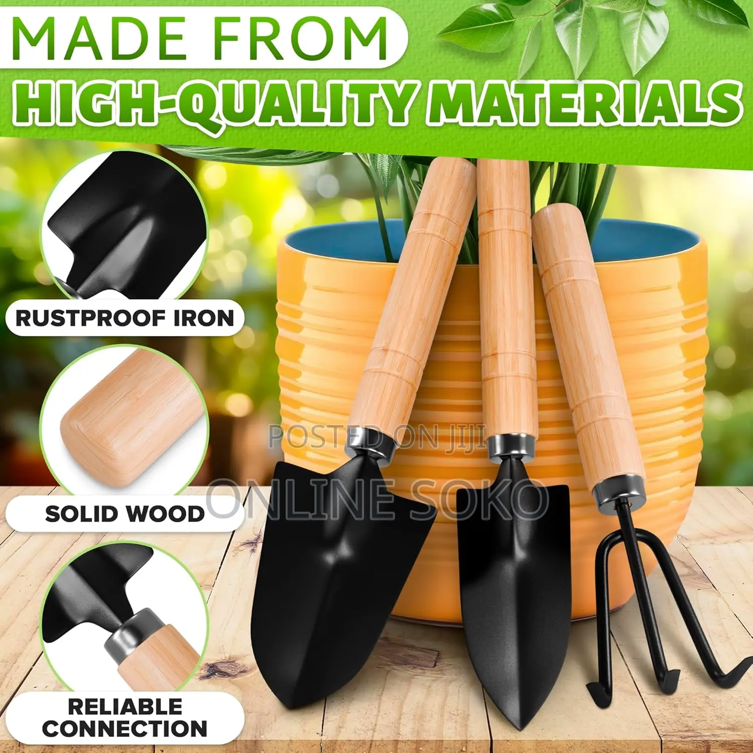 3-Piece Mini Garden Tool Set With Hand Trowel, Mini Shovel Hand Rake