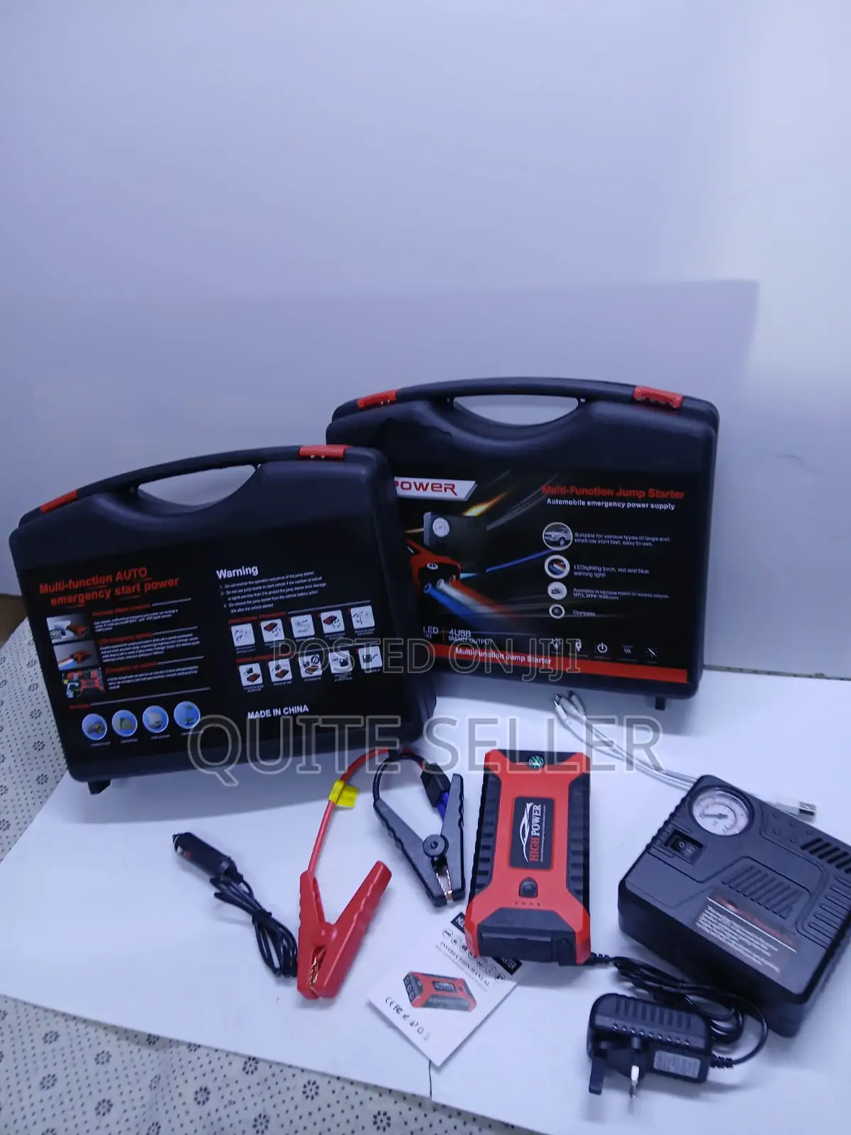 Car Battery Jumpstarter Tyre Compressor Multifunctional Kit