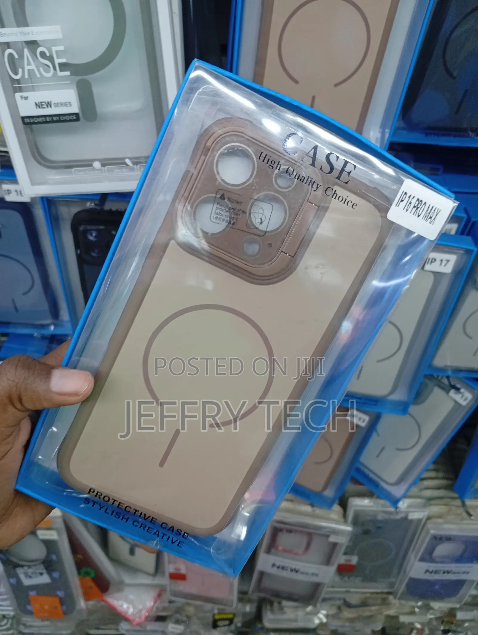 iPhone 16 Pro Max Clear and Tan Cover