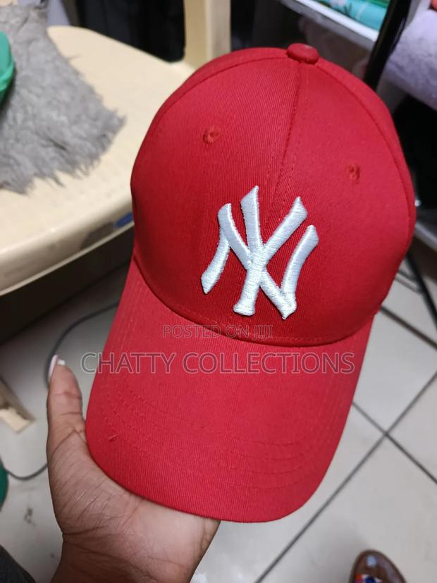 Red White Unisex Ny Quality Baseball Hats - thumbnail 2