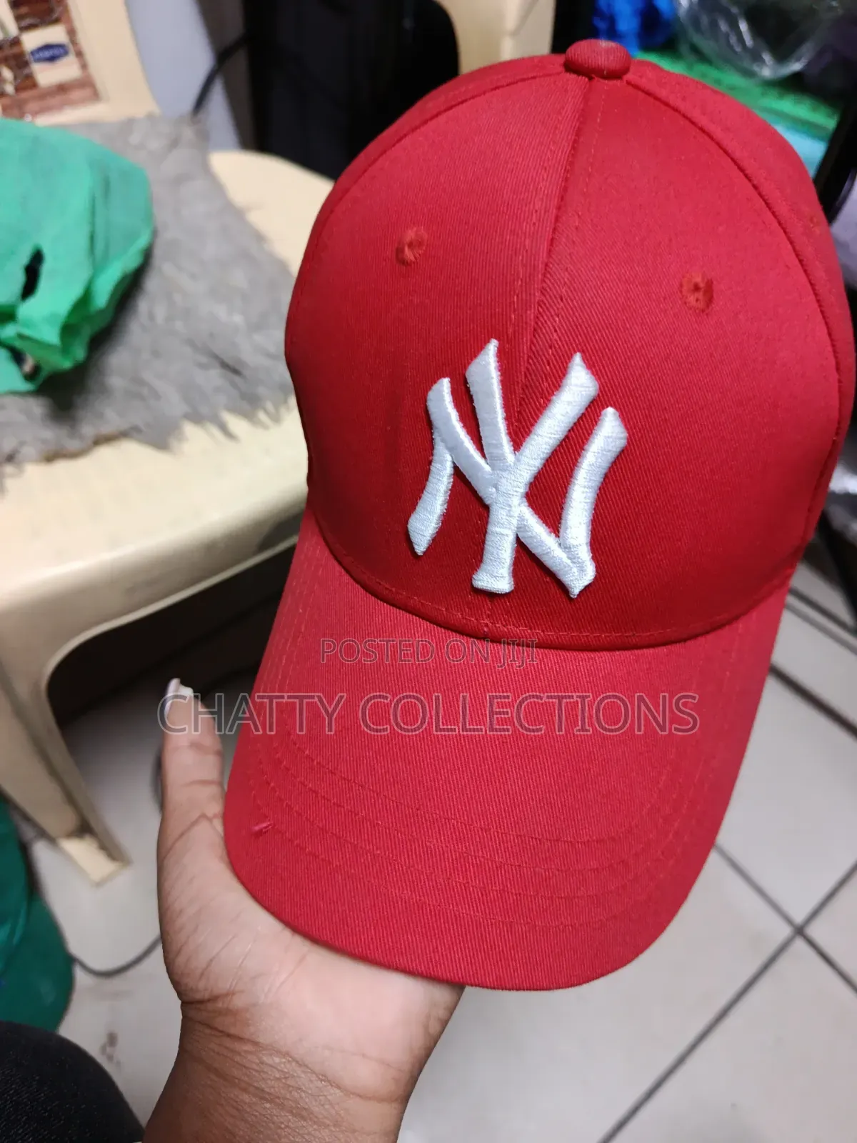 Red White Unisex Ny Quality Baseball Hats