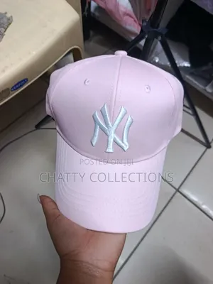 Pink and White Unisex Ny Quality Baseball Hats