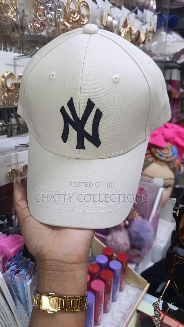 Beige and Black Unisex Ny Quality Baseball Hats - thumbnail 5