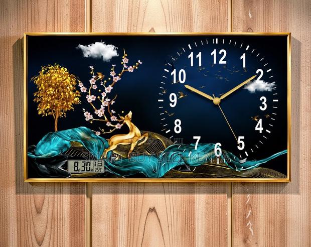 Stylish Ambiance Framed Crystal Painting Clock Wall Art Home Decor