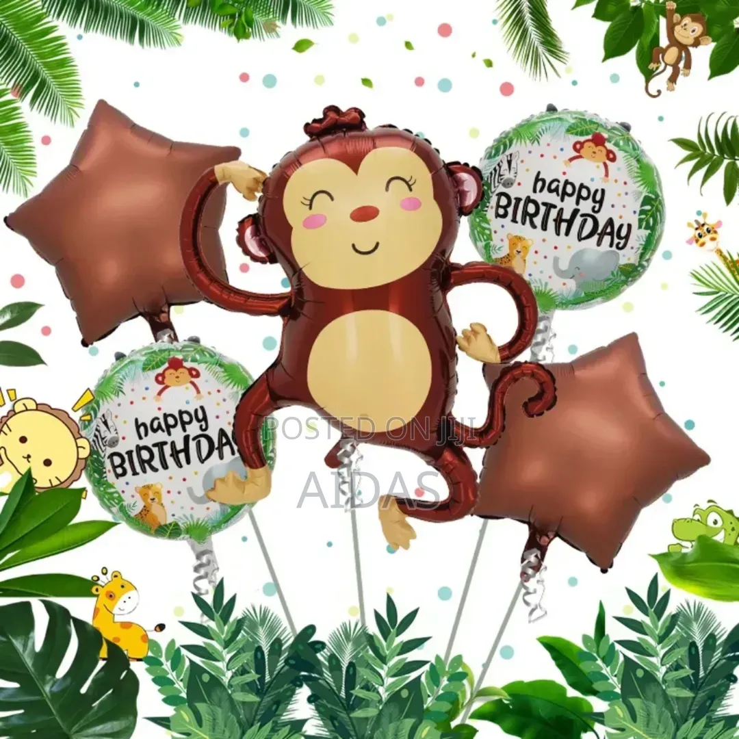 Jungle Theme Balloons – 5 Pieces Pack