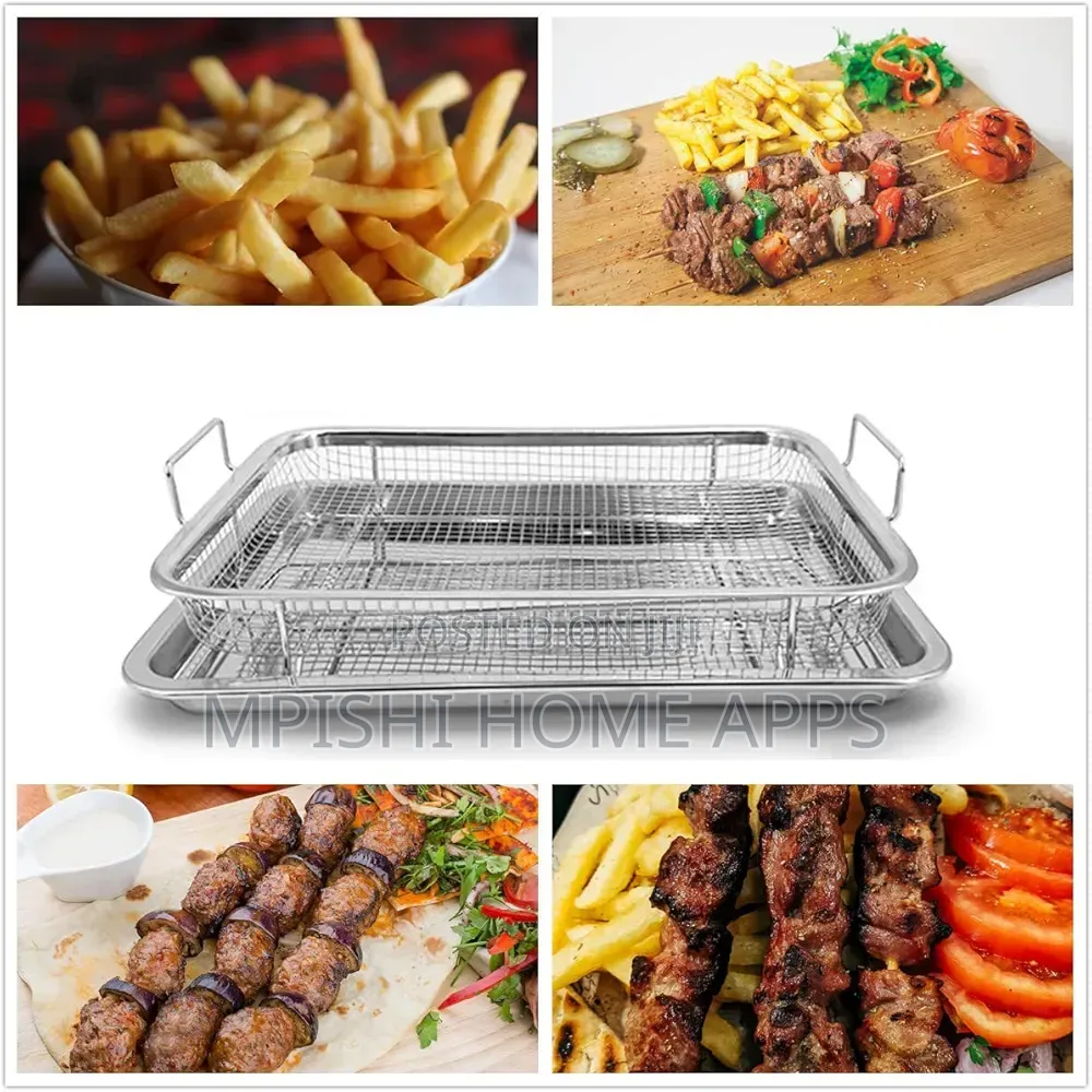 Stainless Steel Air Fryer Basket Tray Set