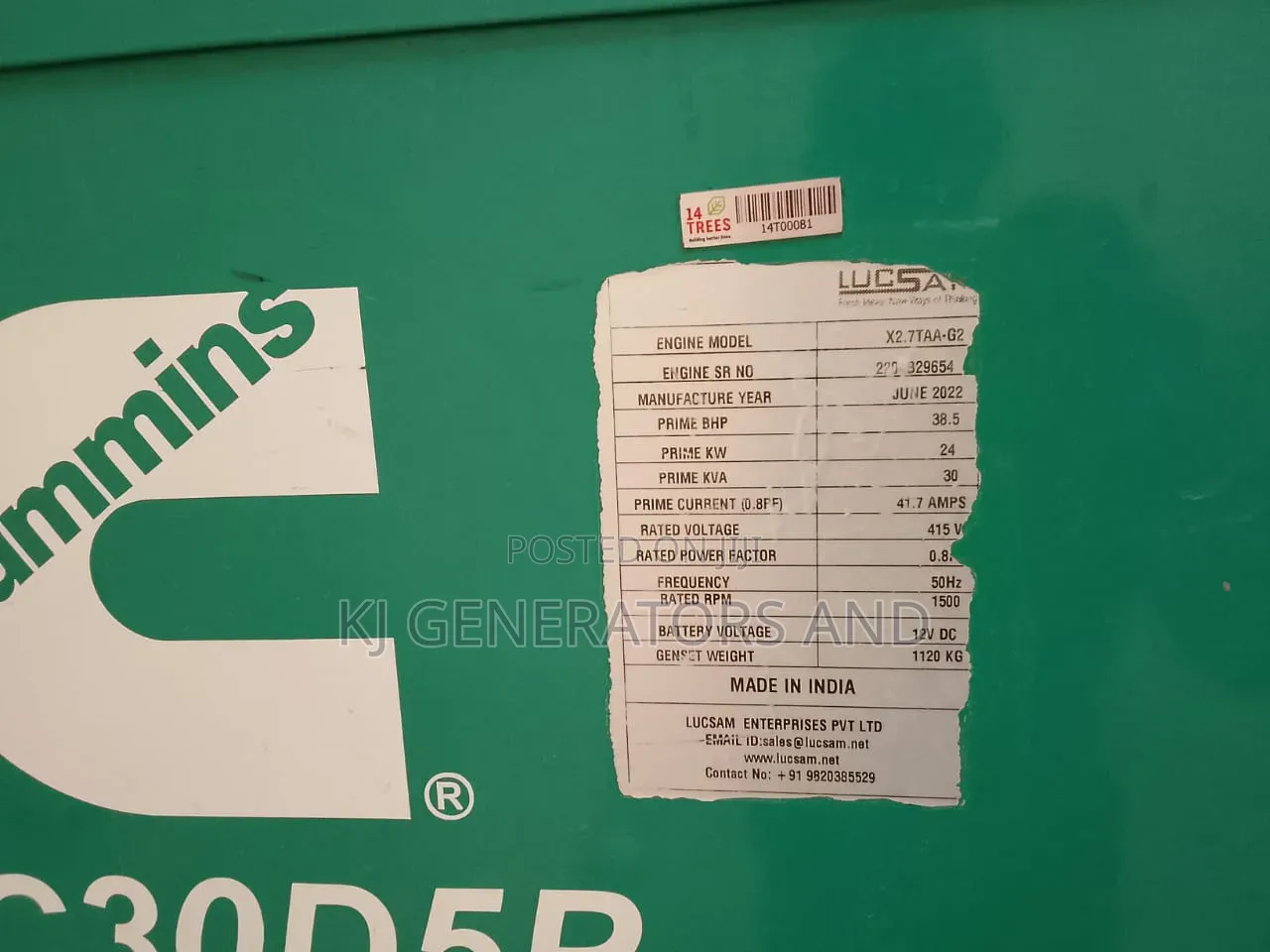 30kva Cummins Genset