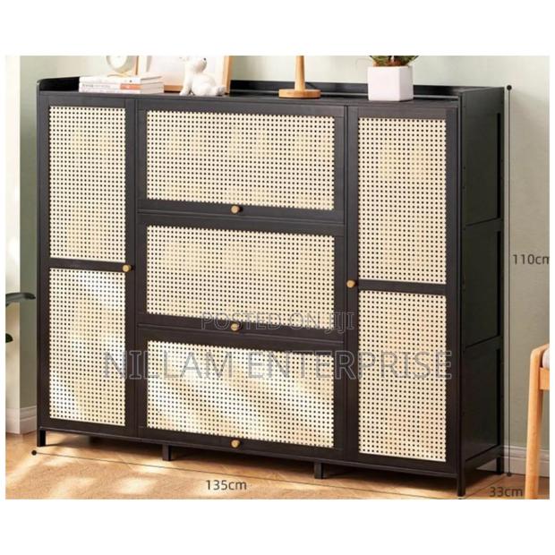 Wood Shoe Cabinet, Modern Entry Shoe Rack