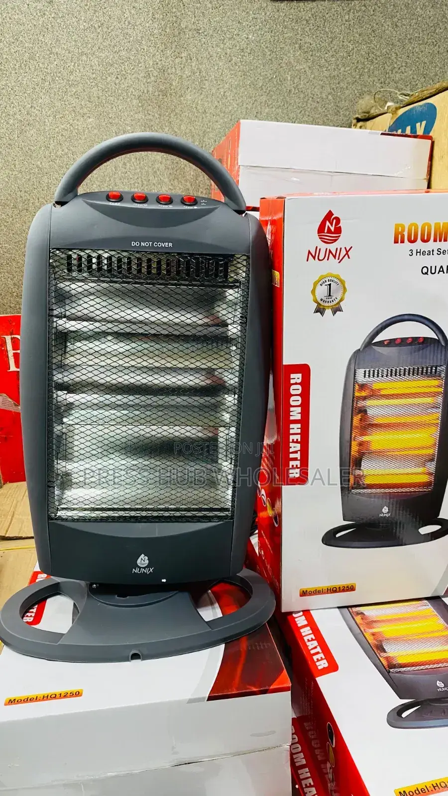 Nunix Hq1250 3-Bar Quartz Electric Room Heater