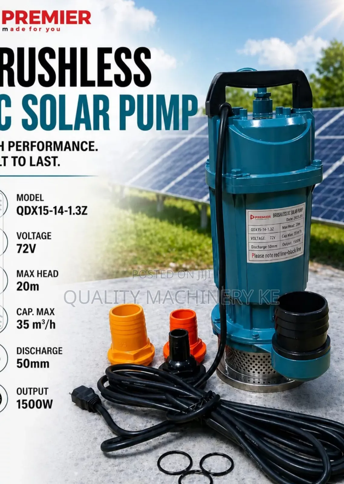 High-Precision 1500w Brushless Dc Solar Pump