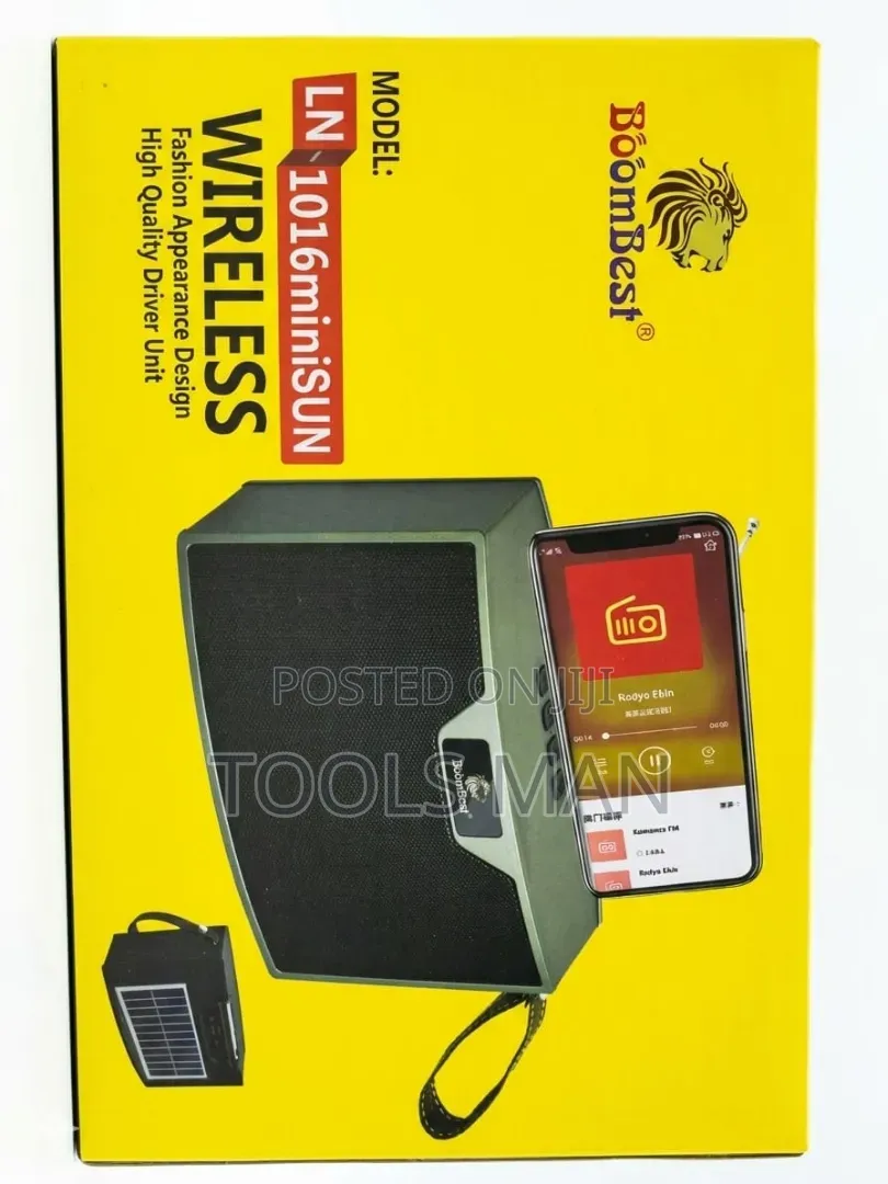 Boombest Ln-1016minisun Solar Wireless Speaker With Phone Holder.
