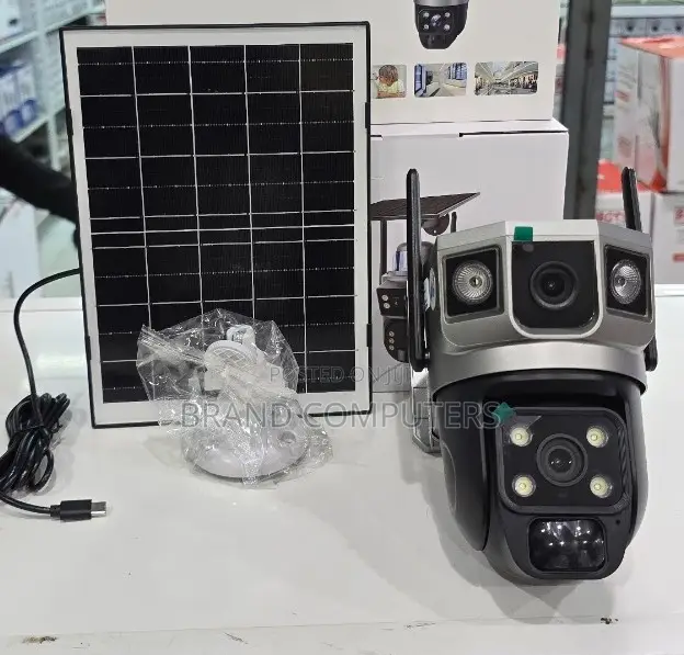 V380 Pro Dual Lens Solar Powered PTZ Wifi Solar Camera