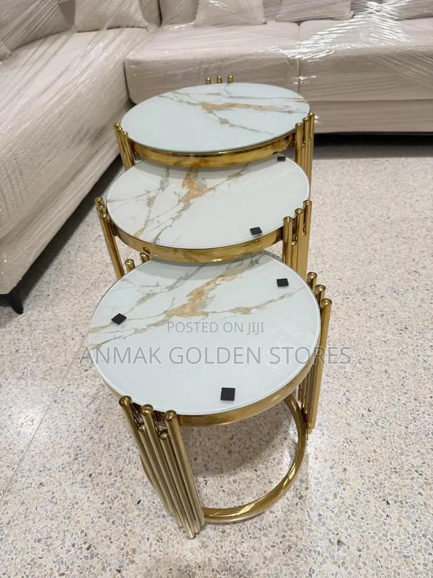 3 in 1 Executive Pure Marble Table