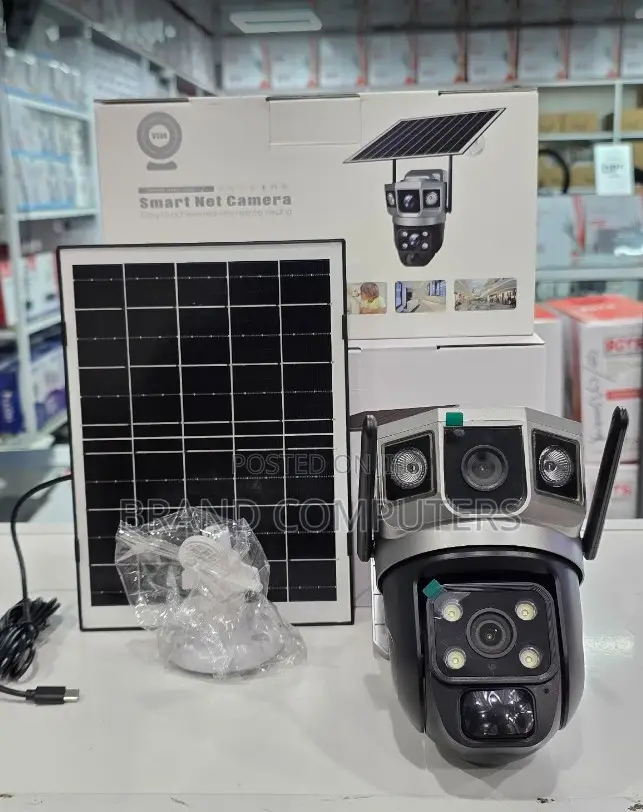 Wireless Solar Powered Wifi CCTV Dual Lens CCTV Camera With PTZ 2 Lens