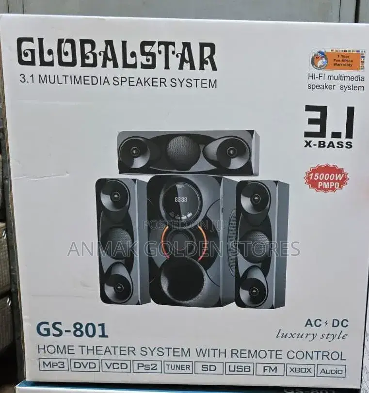 3.1ch Globalstar Home Theater System With Remote Control Woofer Syster