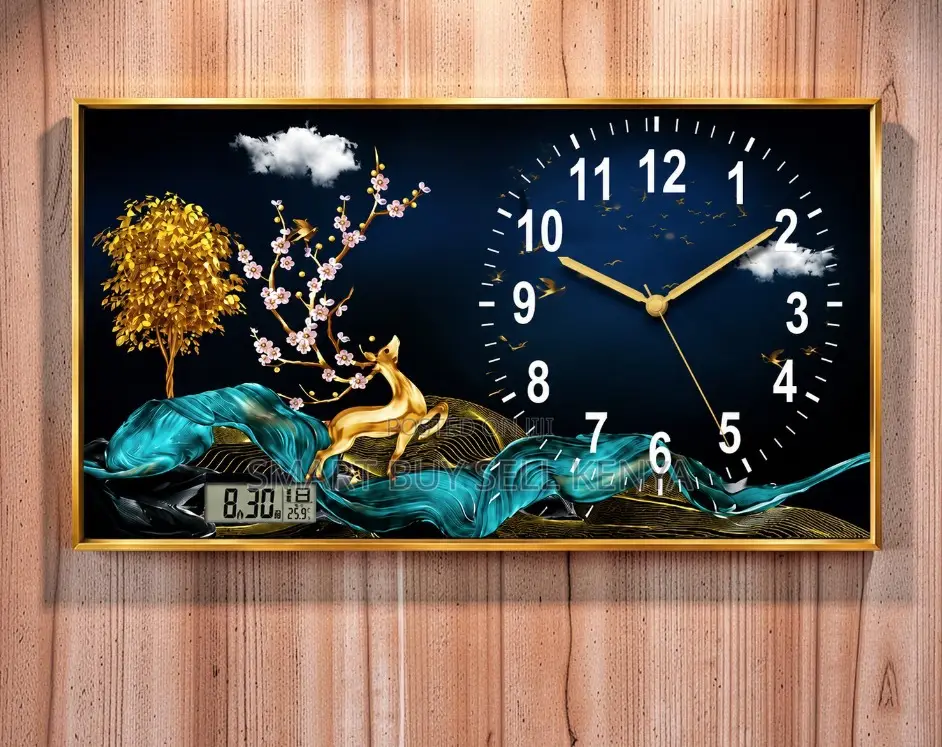 Ready to Hang Framed Crystal Painting Clock Wall Art Home Decor