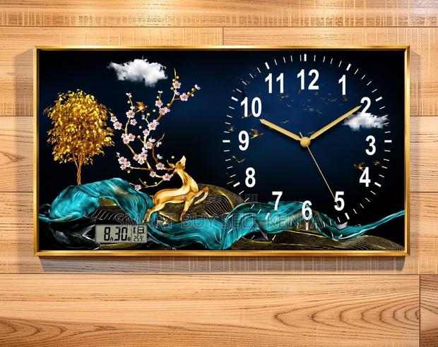 Easy Maintenance Framed Crystal Painting Clock Wall Art Home Decor
