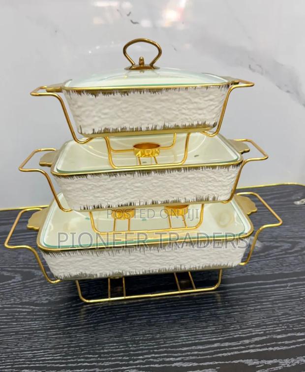 3pcs Ceramic Chaffing Dish - main view