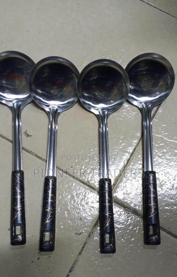 Silver Marble Serving Spoon