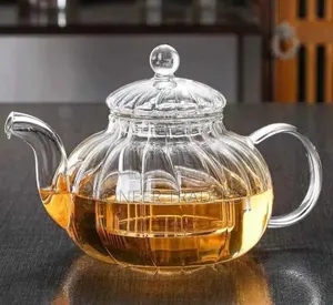 800ml Striped Teapot Borosilicate