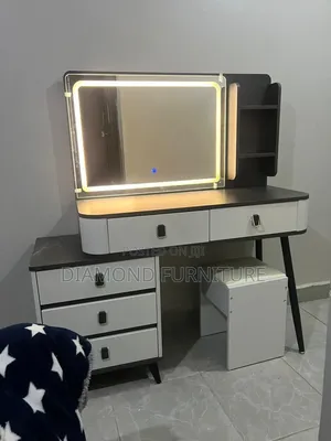 Led Dressing Table With Mirror, Stool Drawers – Modern Makeup Vanity