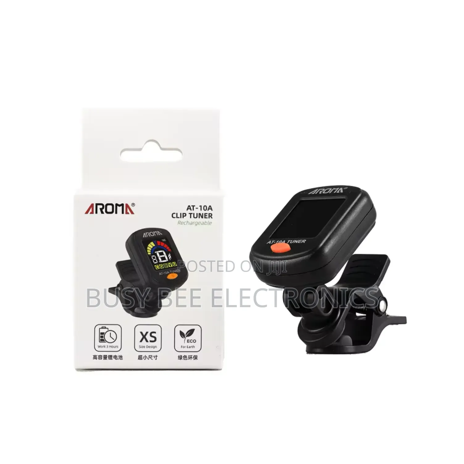 Aroma At-10a Rechargeable Clip-on Guitar Tuner