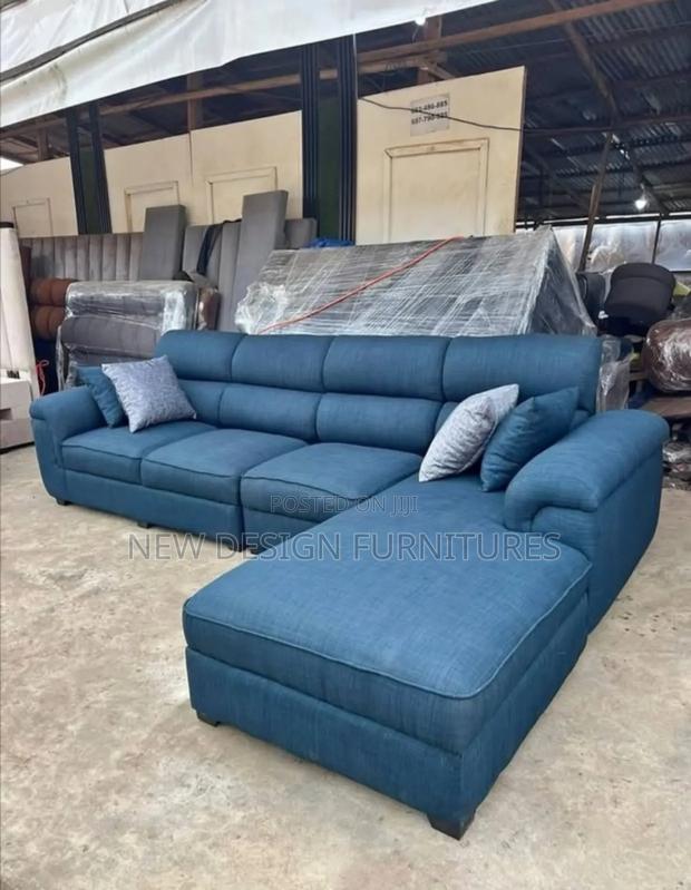 Blue L Shaped Sofa