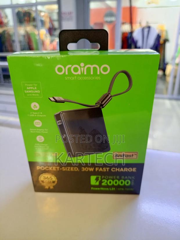 Oraimo Powernova L21 20000mah 30w Fast Charge Power Bank