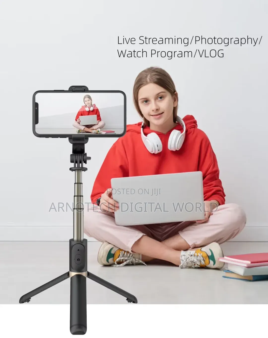 T05 Tk 360° Rotating Pan Tilt Selfie Stick Tripod