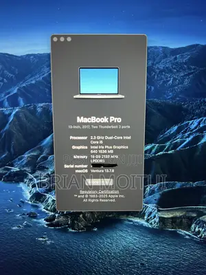 Laptop Apple MacBook Pro 2017 16GB Intel Core i5 SSD 256GB