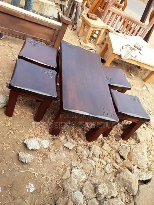 Mahogany Table With Stools