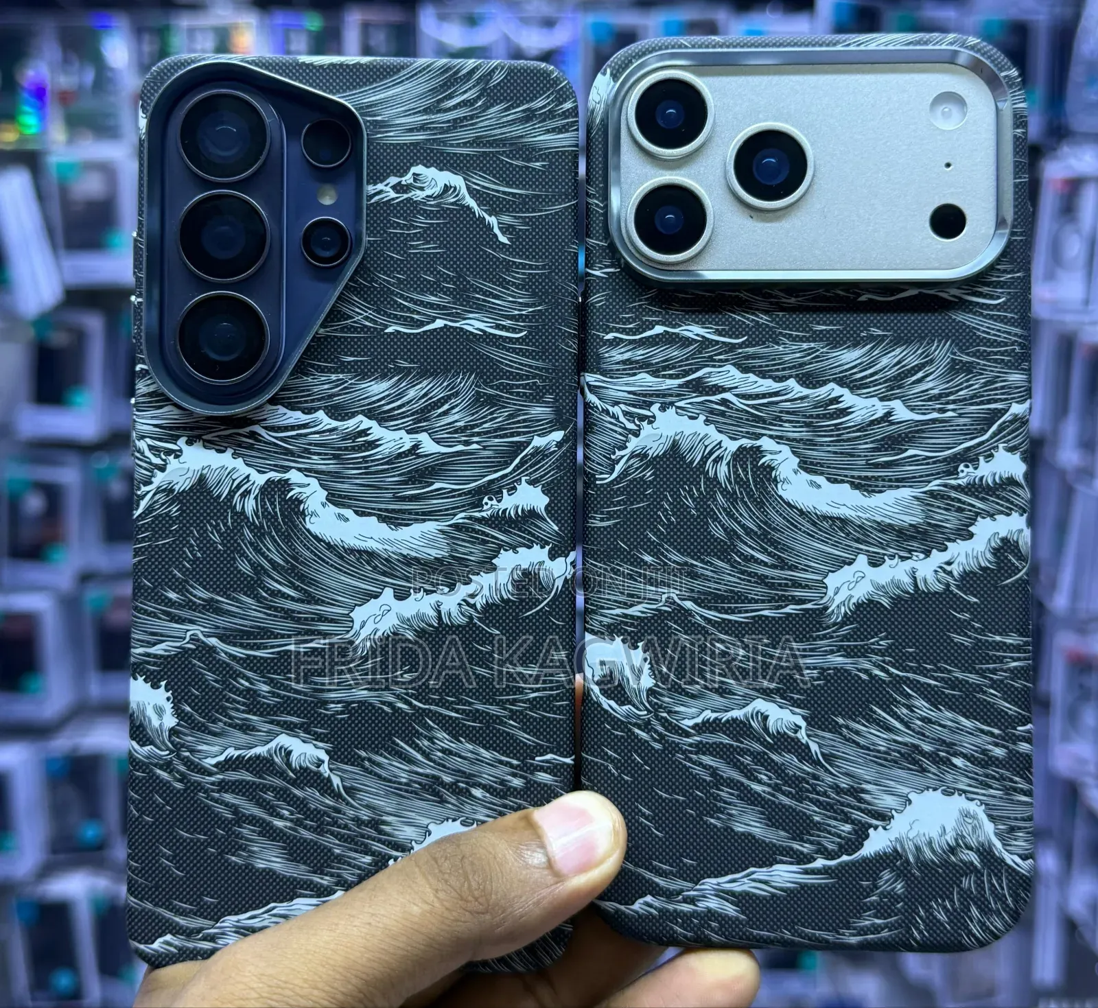 Samsung Galaxy S26 Ultra Ocean Wave Carbon Fiber Tribal Back Cover