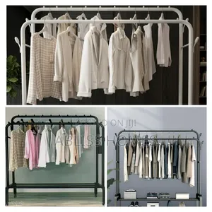 Advanced Double Layer Garment Rack Floor Standing Clothes Hanger