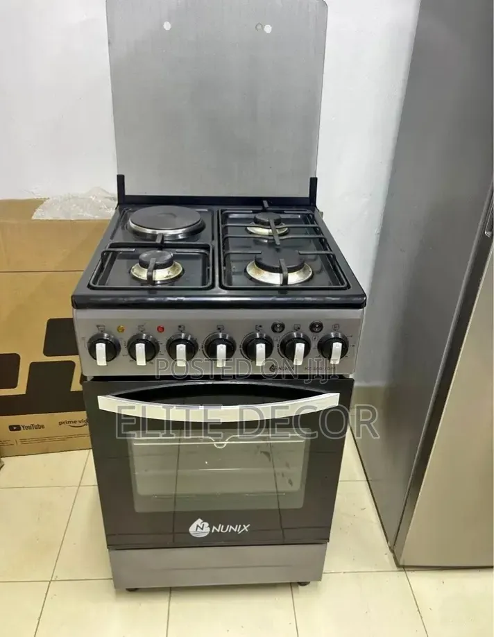 Nunix 50×55cm Standing Cooker (3 Gas + 1 Electric)