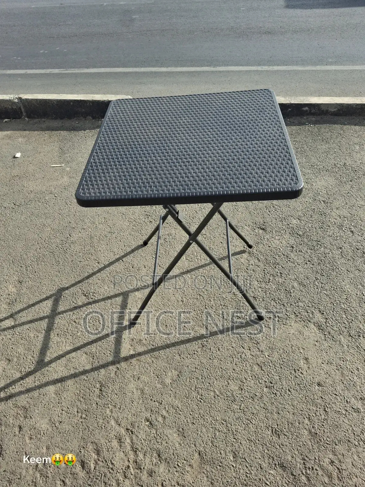Square Black Foldable Table