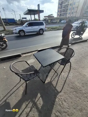 Square Foldable Table With Two Rattan Chair