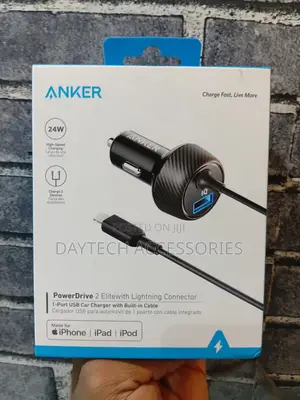 Anker Powerdrive 2 Elite With Lightning Connector Car Charger 24w.