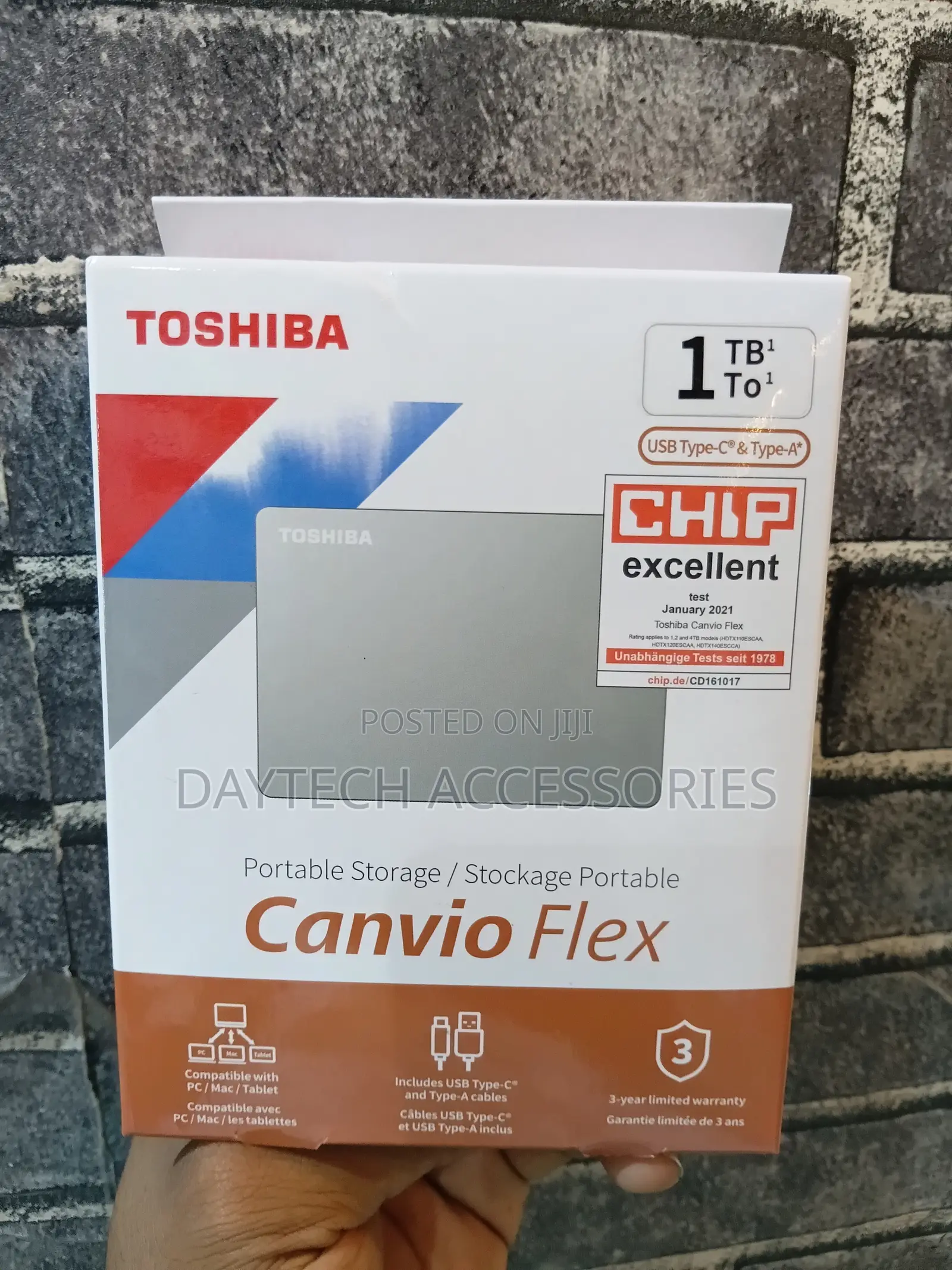 This Is a 1tb Toshiba Canvio Flex Portable External Hard Drive
