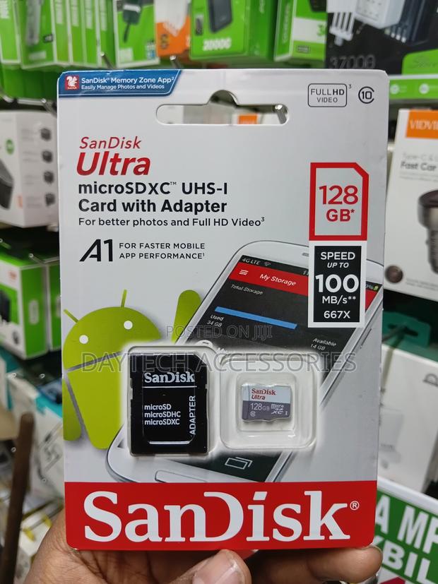 Sandisk Ultra 100mb/S 128gb Micro Sd SDXC Memory Card + Sd Adapter - thumbnail 2