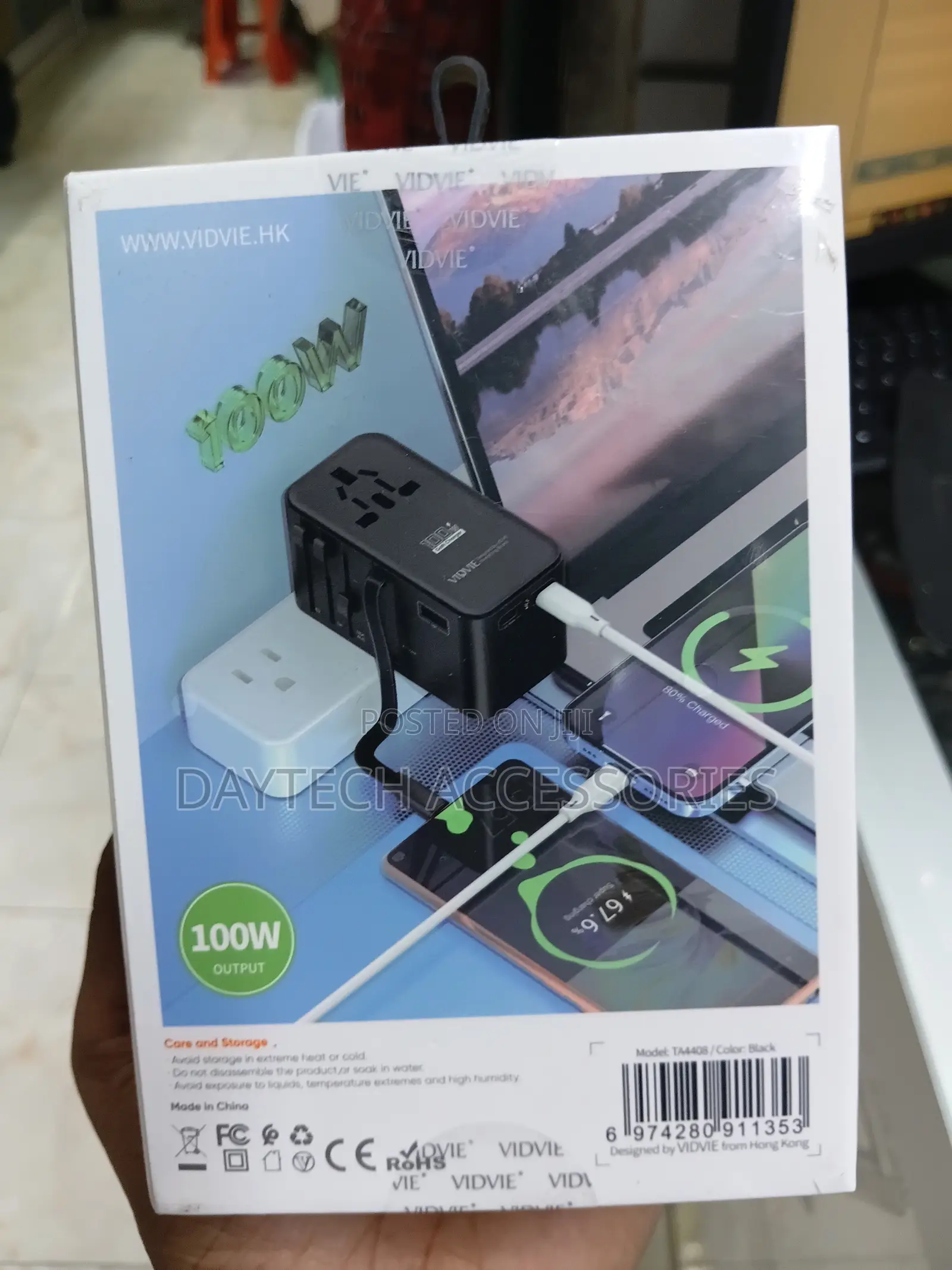 The Vidvie Ta4408 Is a 100w Universal Global Travel Adapter.