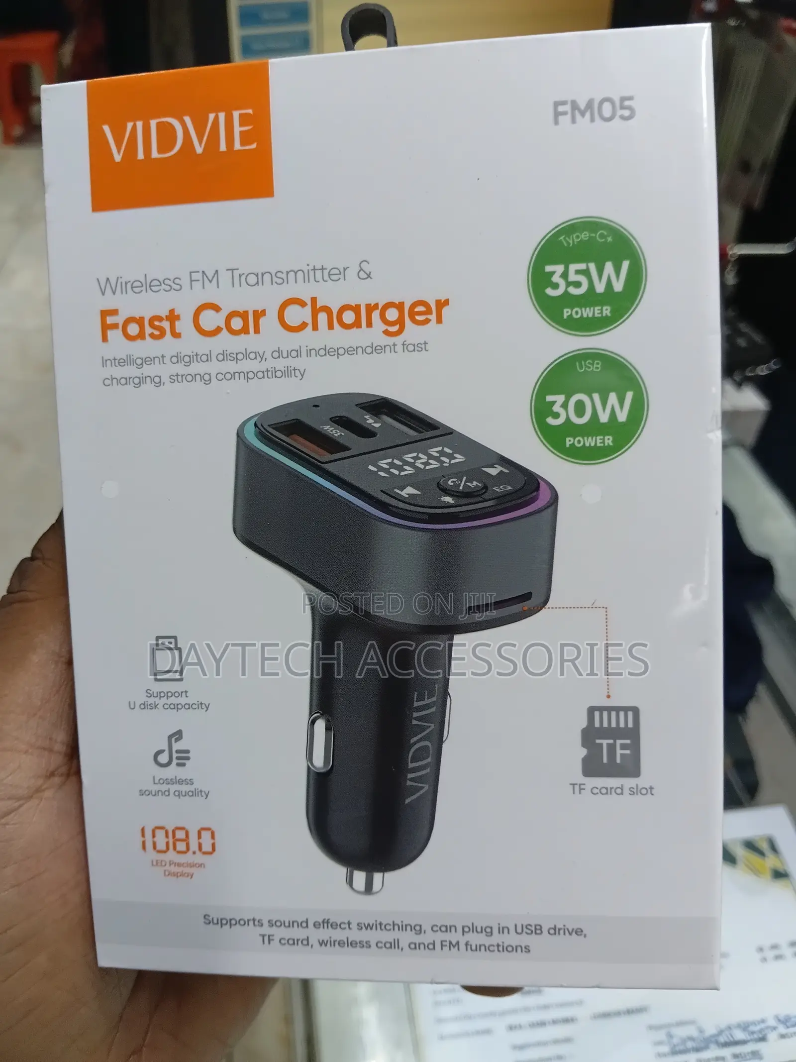This Is a Vidvie Fm05 Wireless Fm Transmitter and Fast Car Charger.